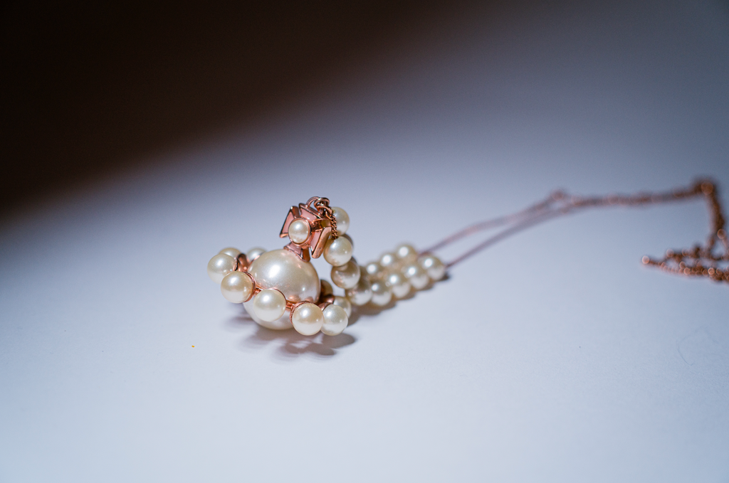 Vivienne Westwood Long Rose Gold Orb Pearl Necklace