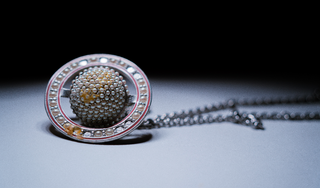 Vivienne Westwood Long Silver Pearl Pavé Orb Necklace