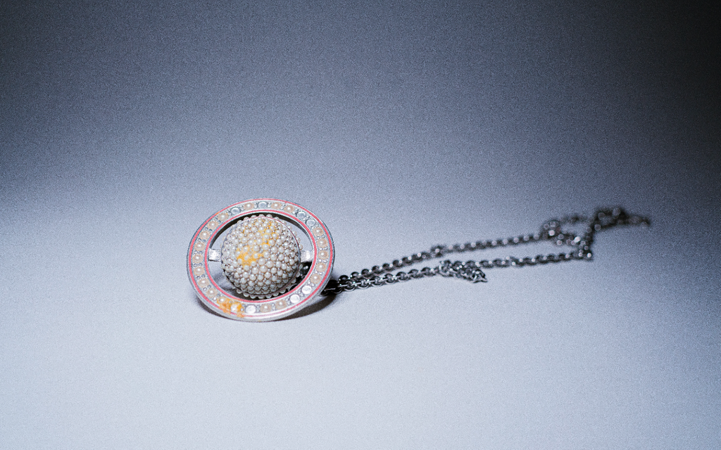 Vivienne Westwood Long Silver Pearl Pavé Orb Necklace