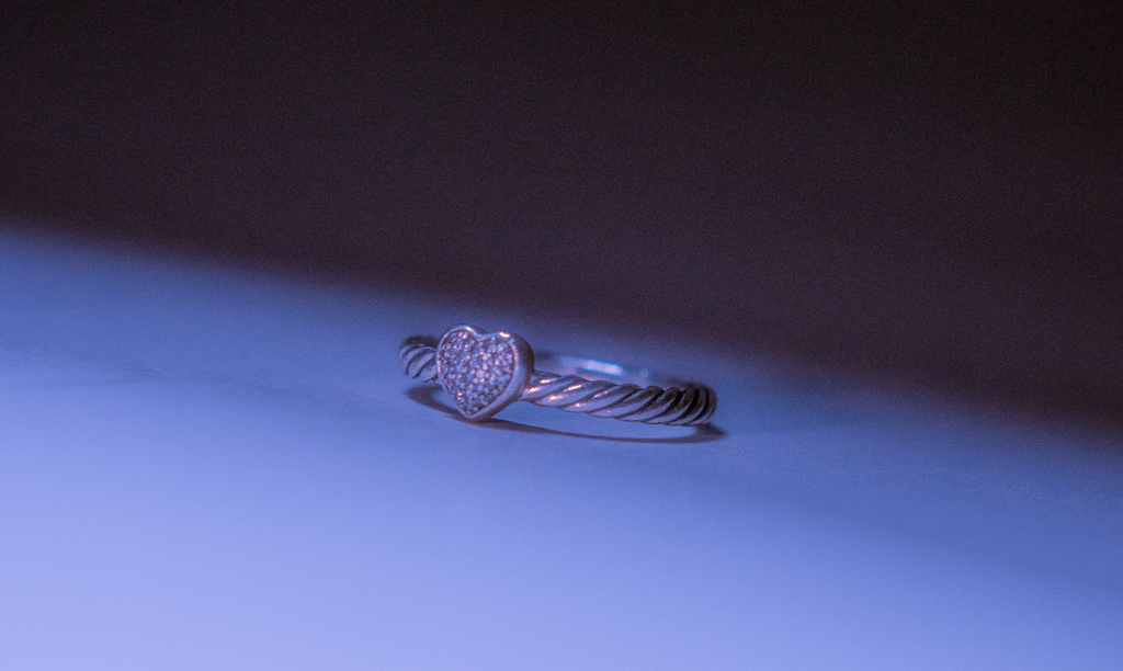 David Yurman Silver and Diamond Cable Heart Ring
