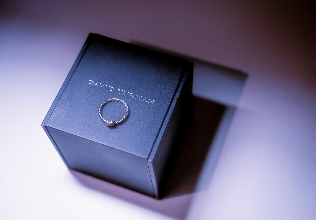 David Yurman Silver and Diamond Cable Heart Ring