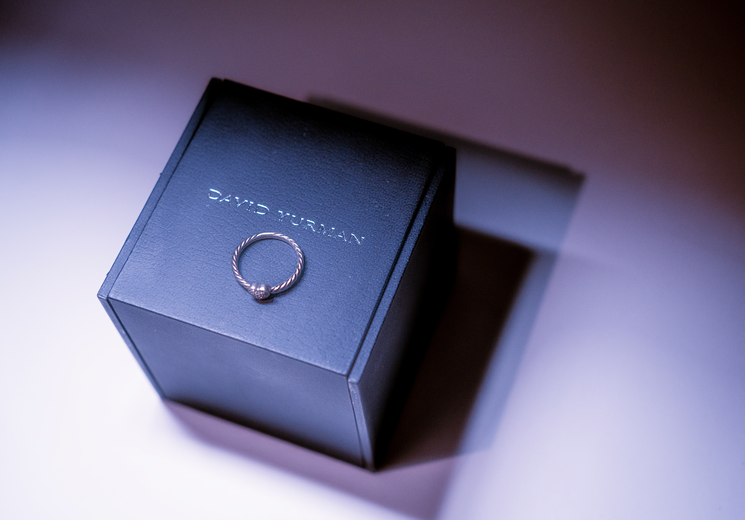 David Yurman Silver and Diamond Cable Heart Ring