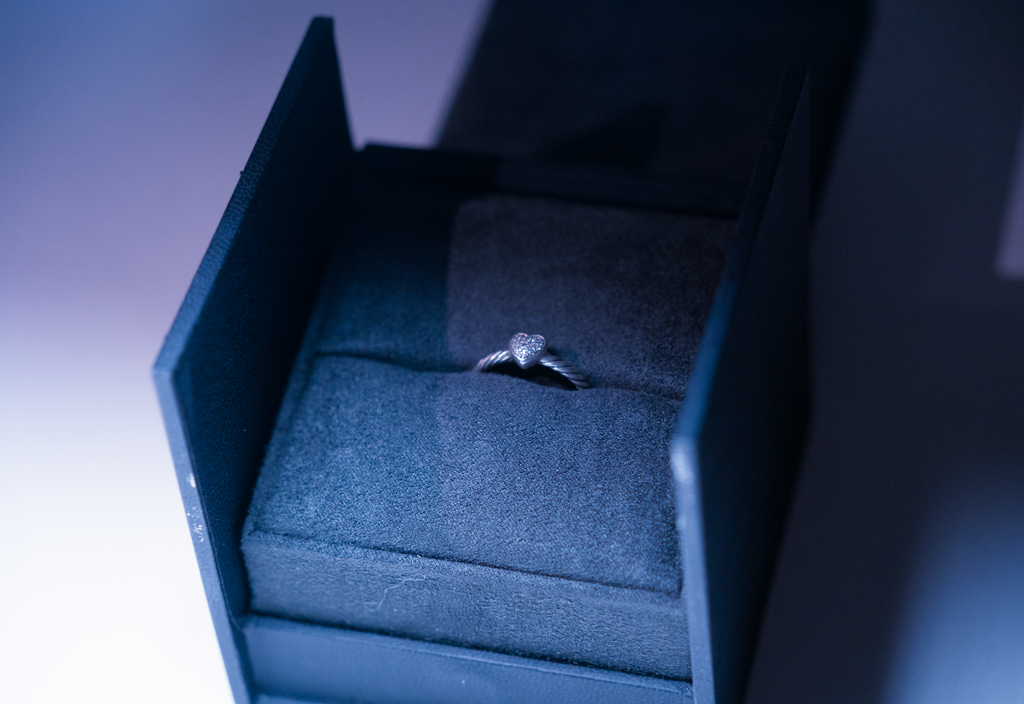 David Yurman Silver and Diamond Cable Heart Ring