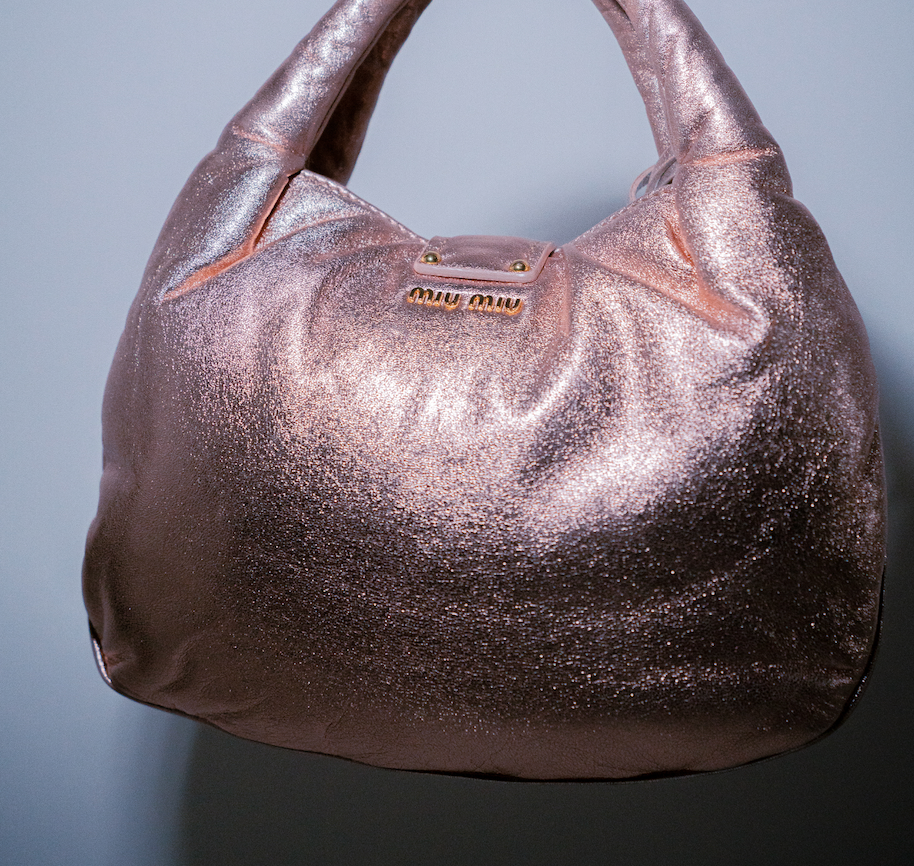 Miu Miu Puff Rose Gold Metallic Bag