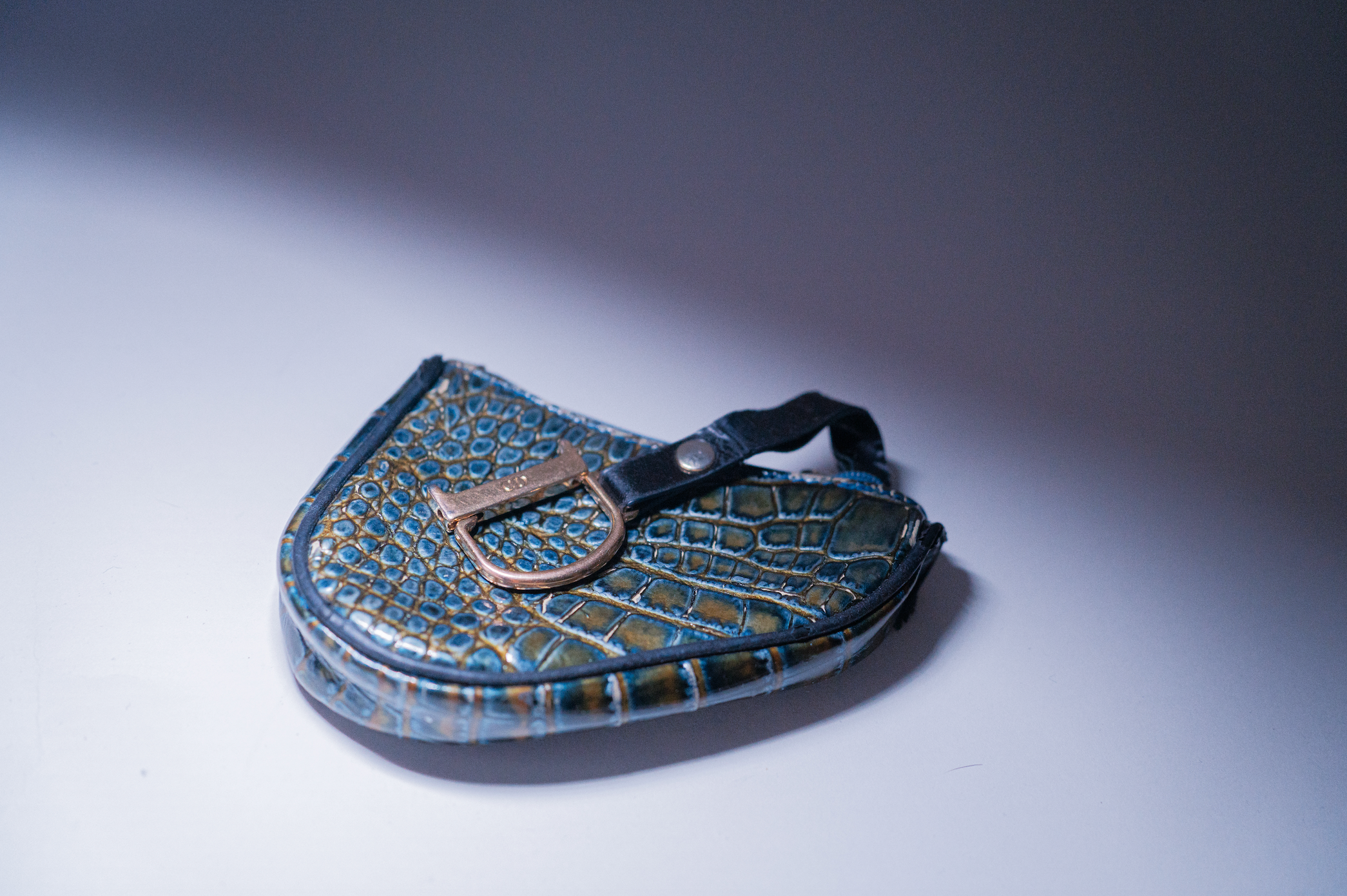 Christian Dior Saddle Croc Coin Purse