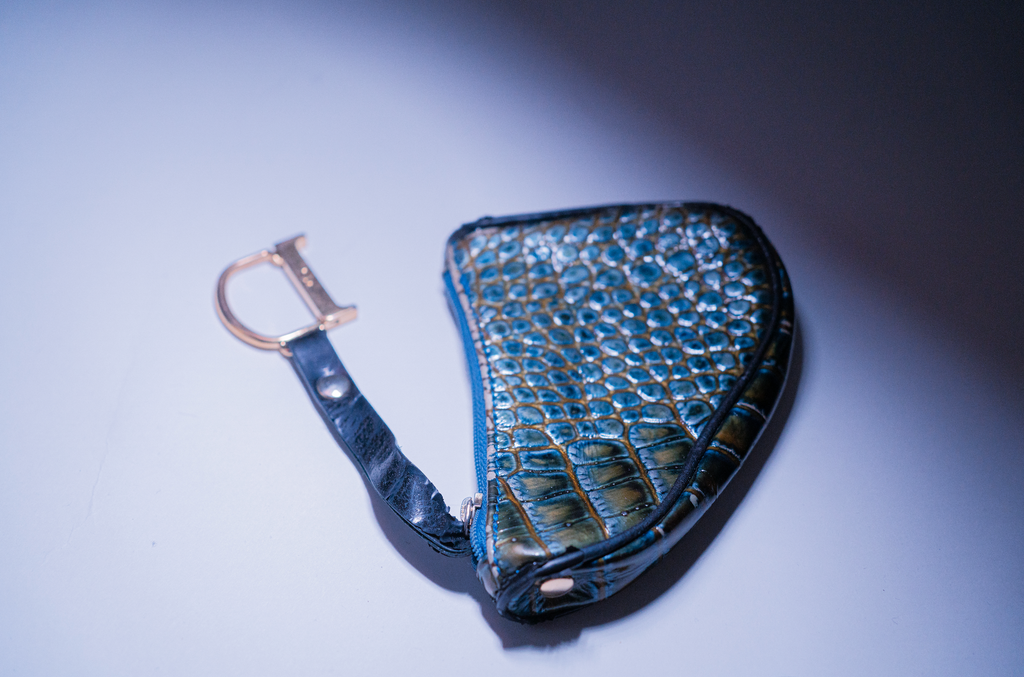 Christian Dior Saddle Croc Coin Purse