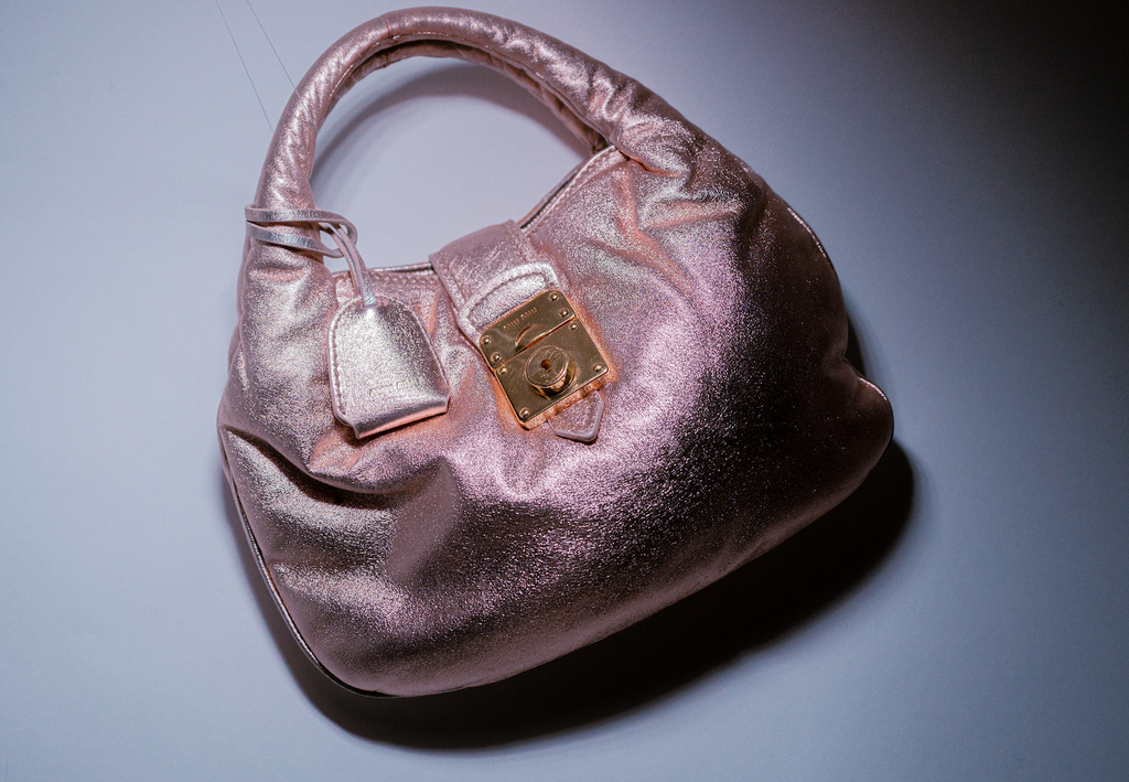 Miu Miu Puff Rose Gold Metallic Bag