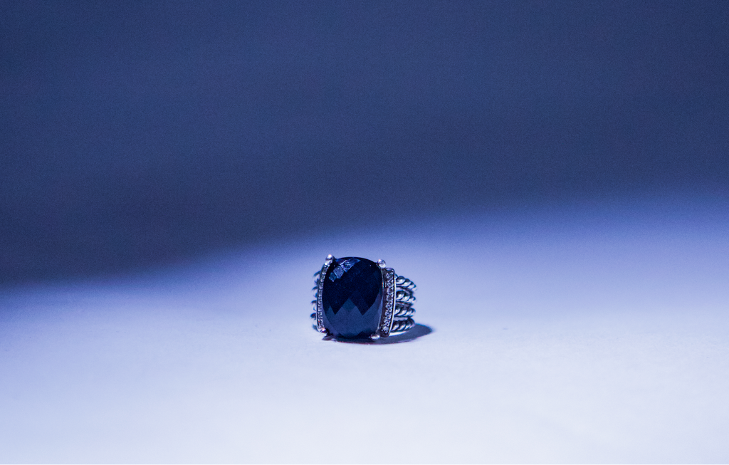 David Yurman Onyx and Diamond Wheaton Ring