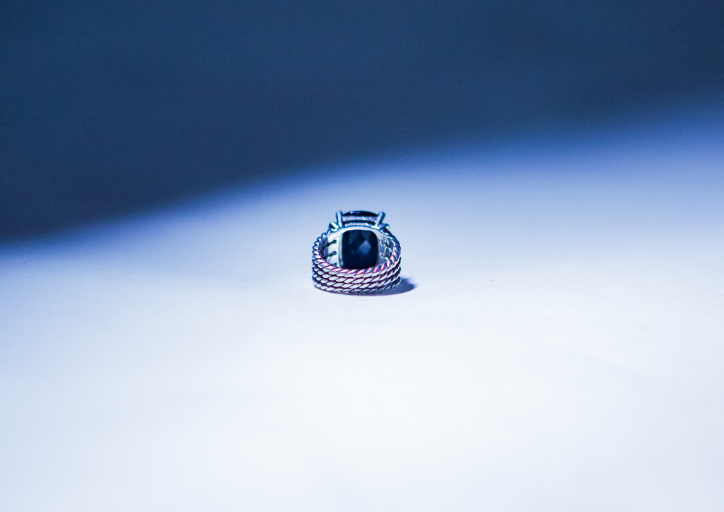 David Yurman Onyx and Diamond Wheaton Ring