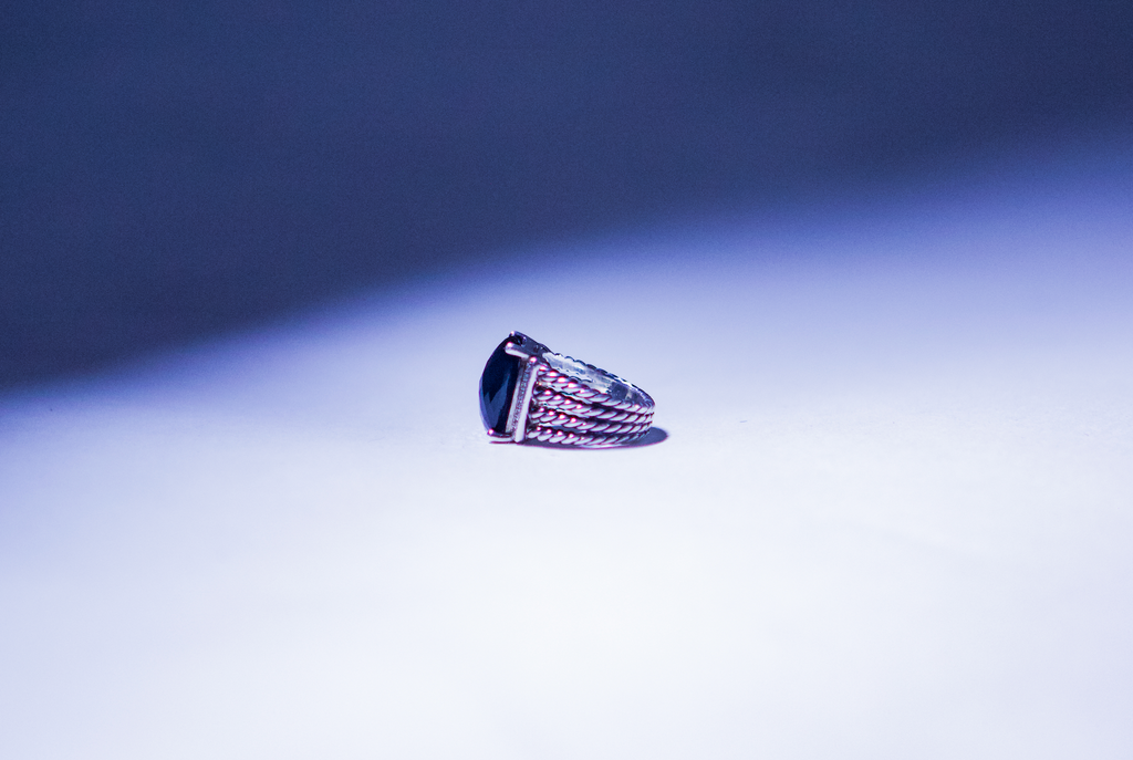 David Yurman Onyx and Diamond Wheaton Ring