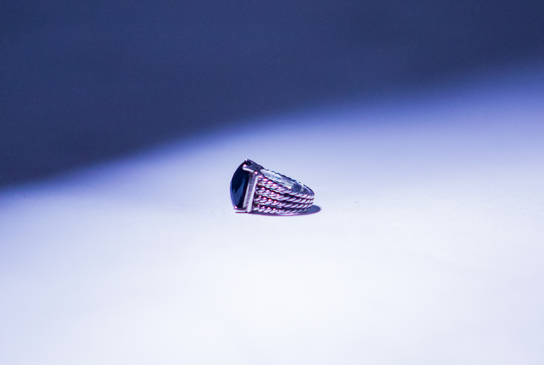 David Yurman Onyx and Diamond Wheaton Ring