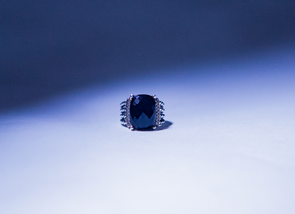 David Yurman Onyx and Diamond Wheaton Ring