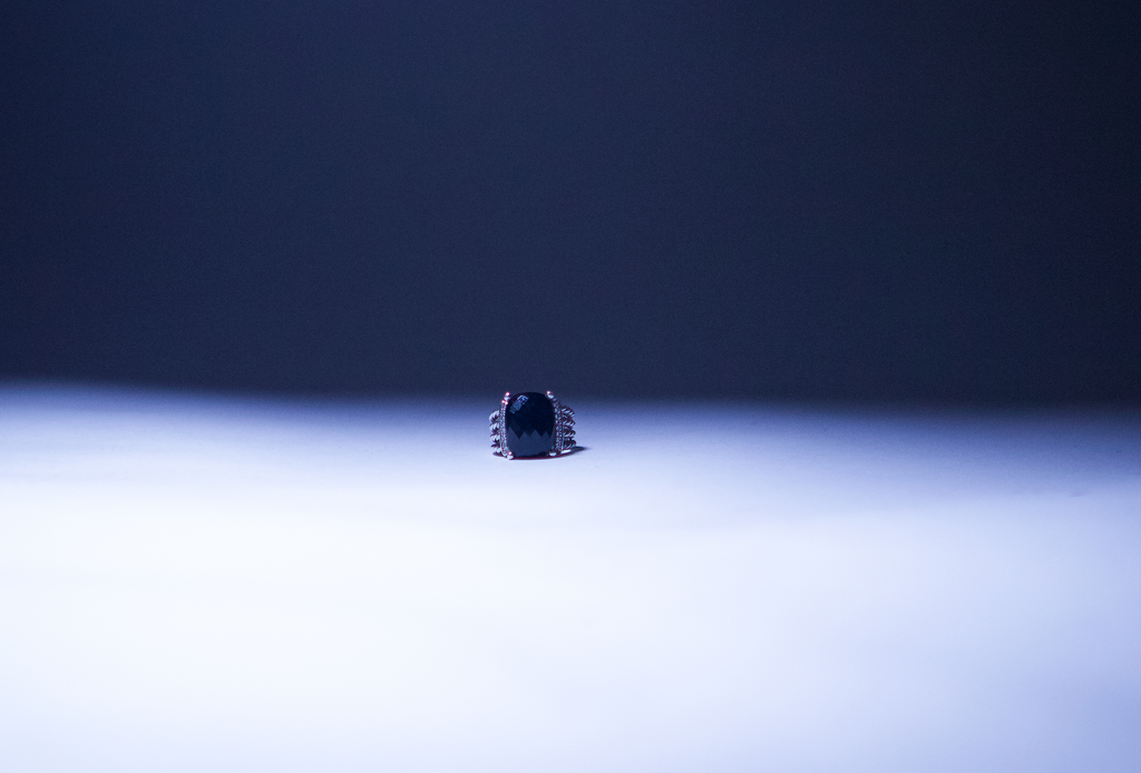 David Yurman Onyx and Diamond Wheaton Ring