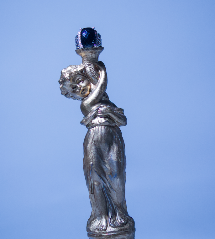 David Yurman Onyx and Diamond Wheaton Ring