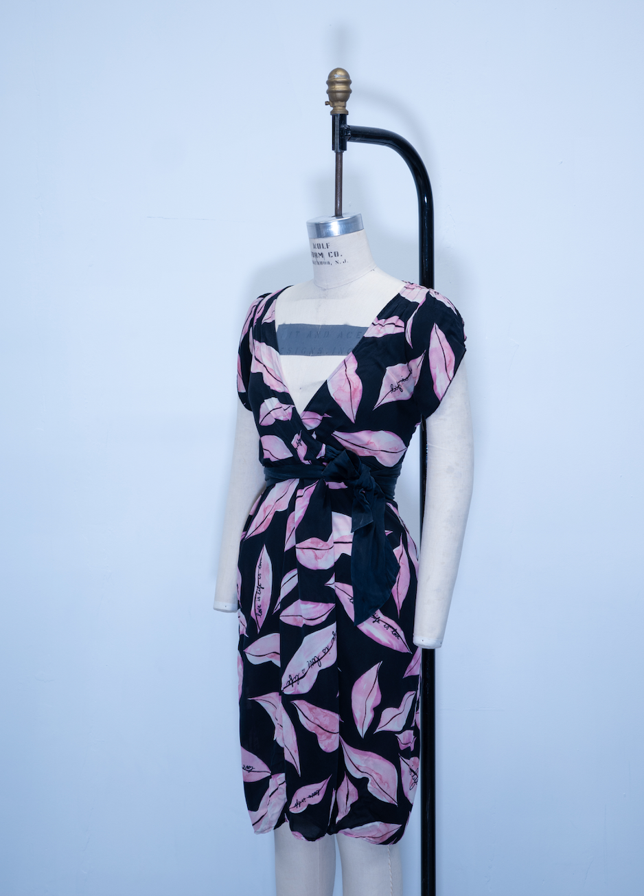 Diane Von Furstenberg Silk Wrap Lips Dress
