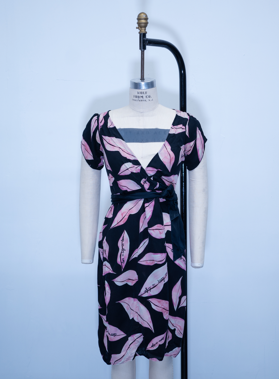 Diane Von Furstenberg Silk Wrap Lips Dress