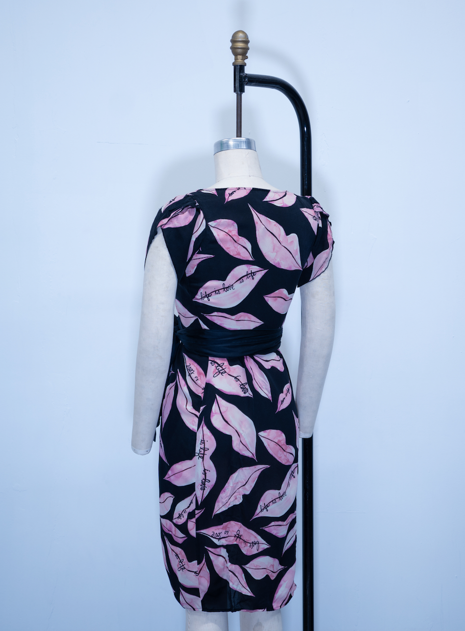 Diane Von Furstenberg Silk Wrap Lips Dress