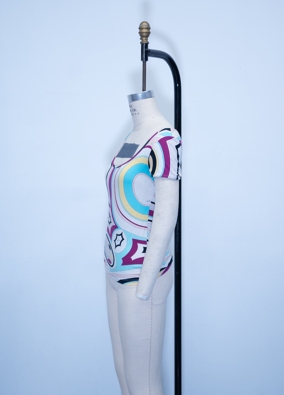 Emilio Pucci Short Sleeve Pucci Print Top