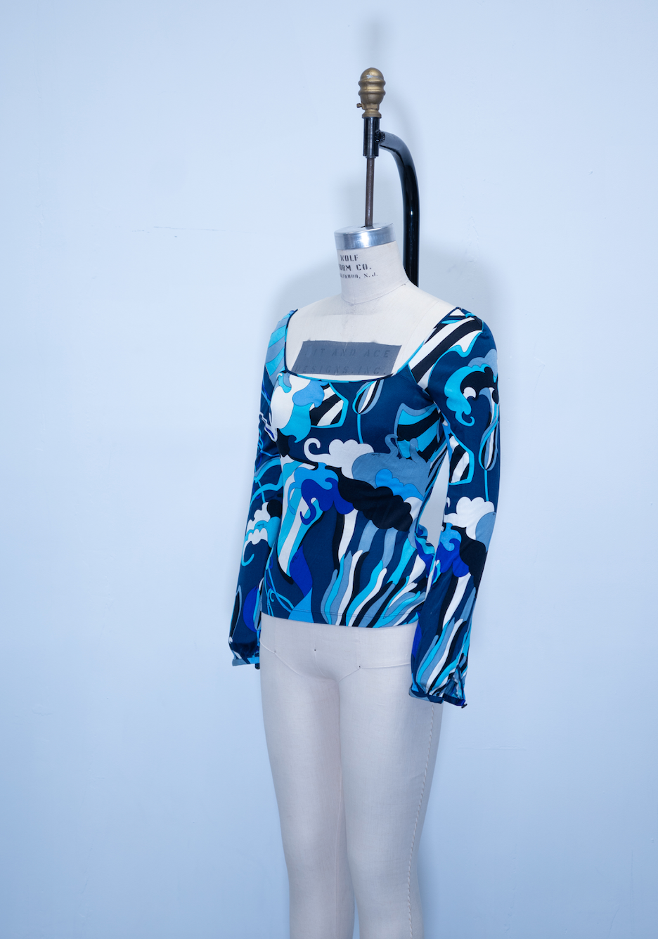 Emilio Pucci Long Sleeve Pucci Print Top