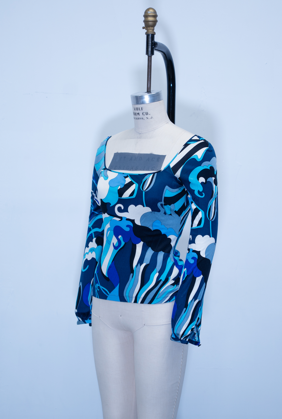 Emilio Pucci Long Sleeve Pucci Print Top