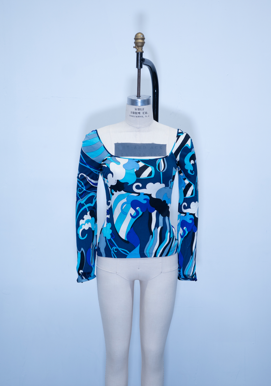 Emilio Pucci Long Sleeve Pucci Print Top
