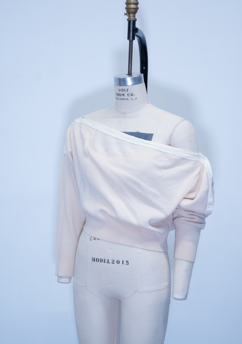Alexander Wang Cream Snap Neckline Sweater