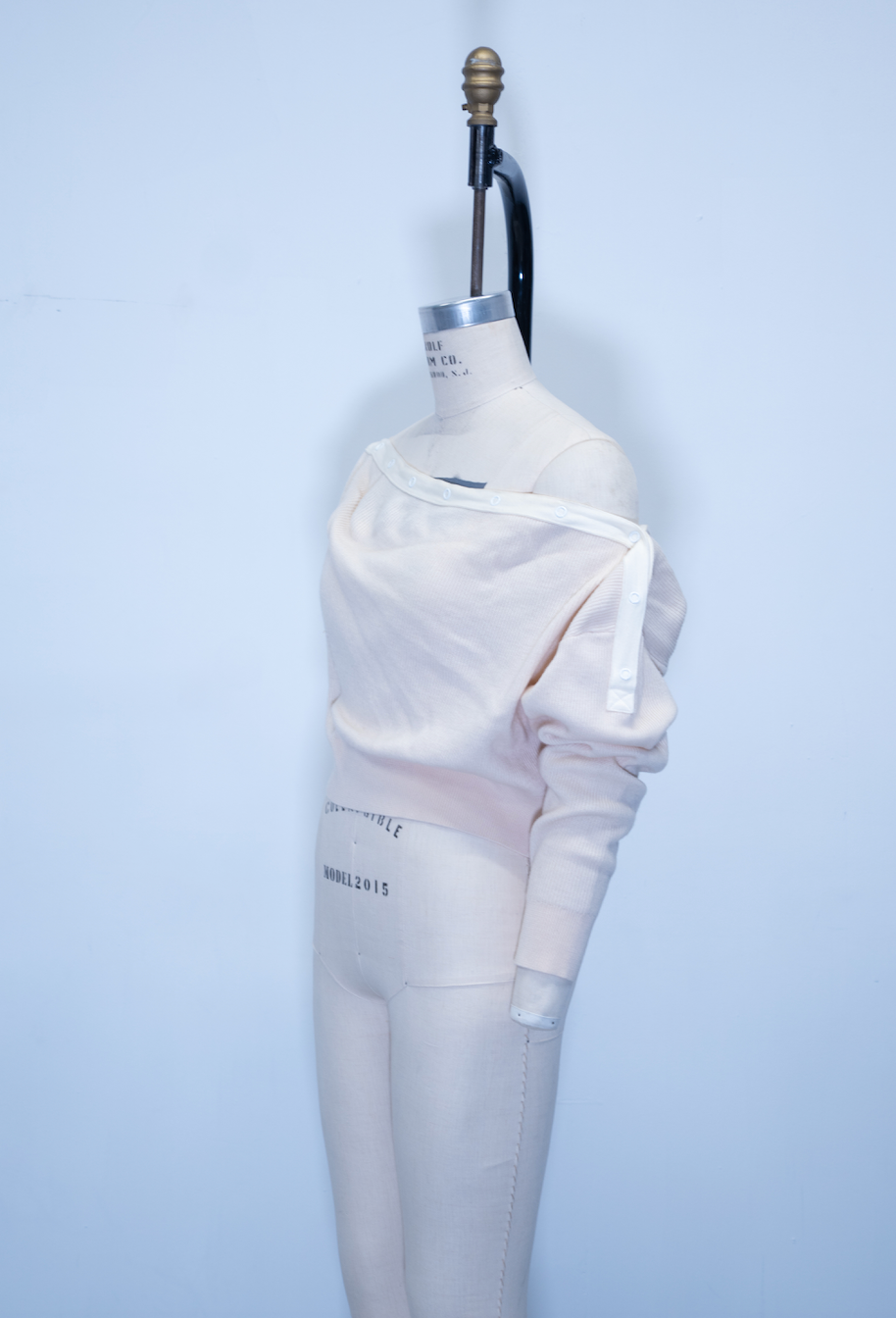 Alexander Wang Cream Snap Neckline Sweater
