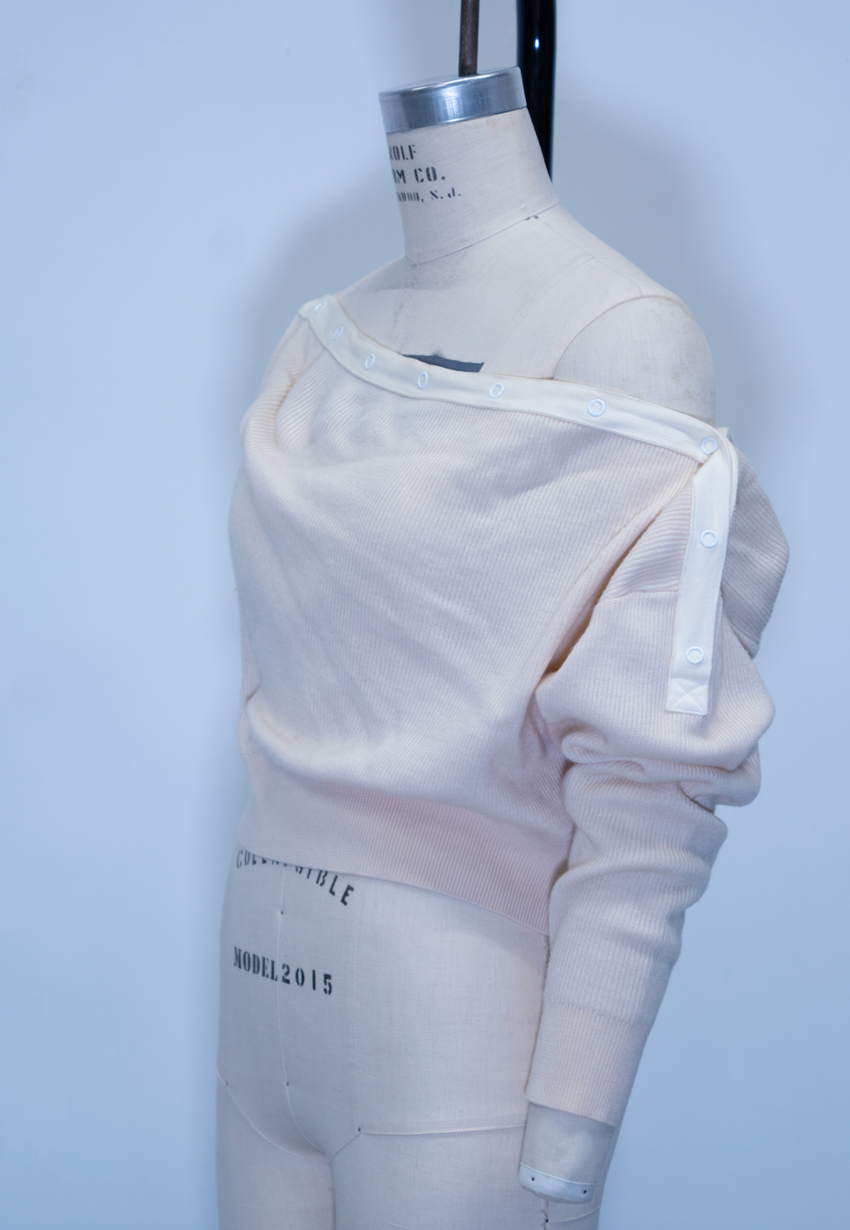 Alexander Wang Cream Snap Neckline Sweater