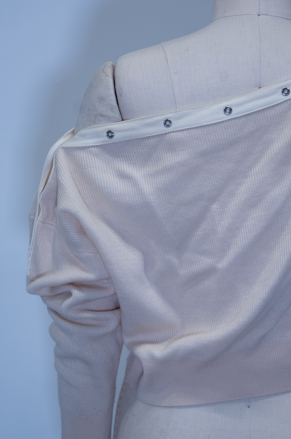 Alexander Wang Cream Snap Neckline Sweater