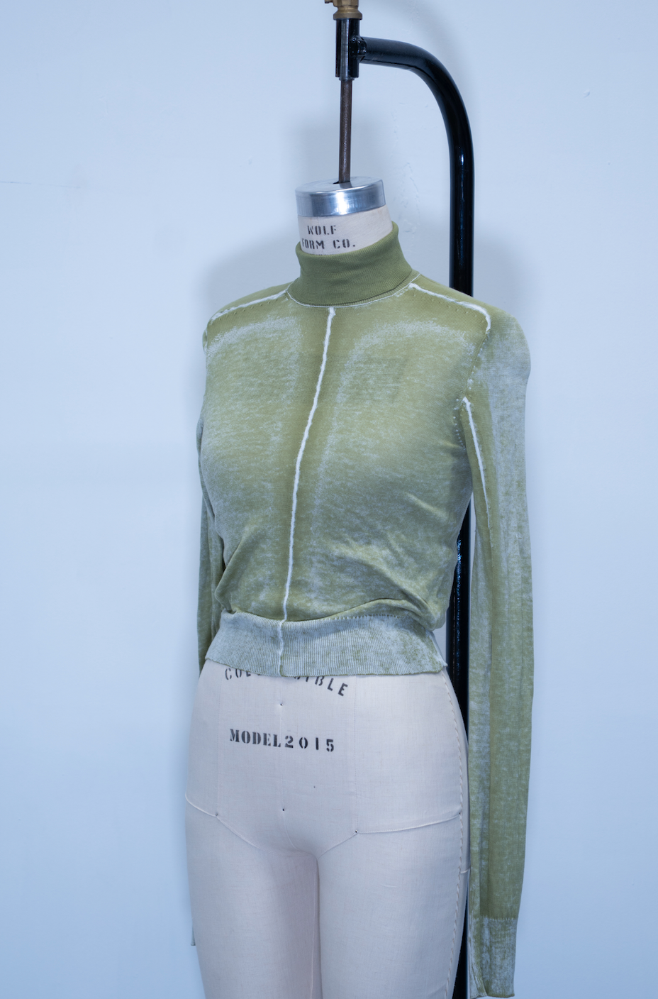 Acne Studios Distressed Illusion Print Turtleneck Sweater