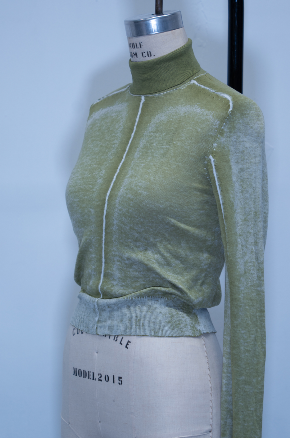 Acne Studios Distressed Illusion Print Turtleneck Sweater