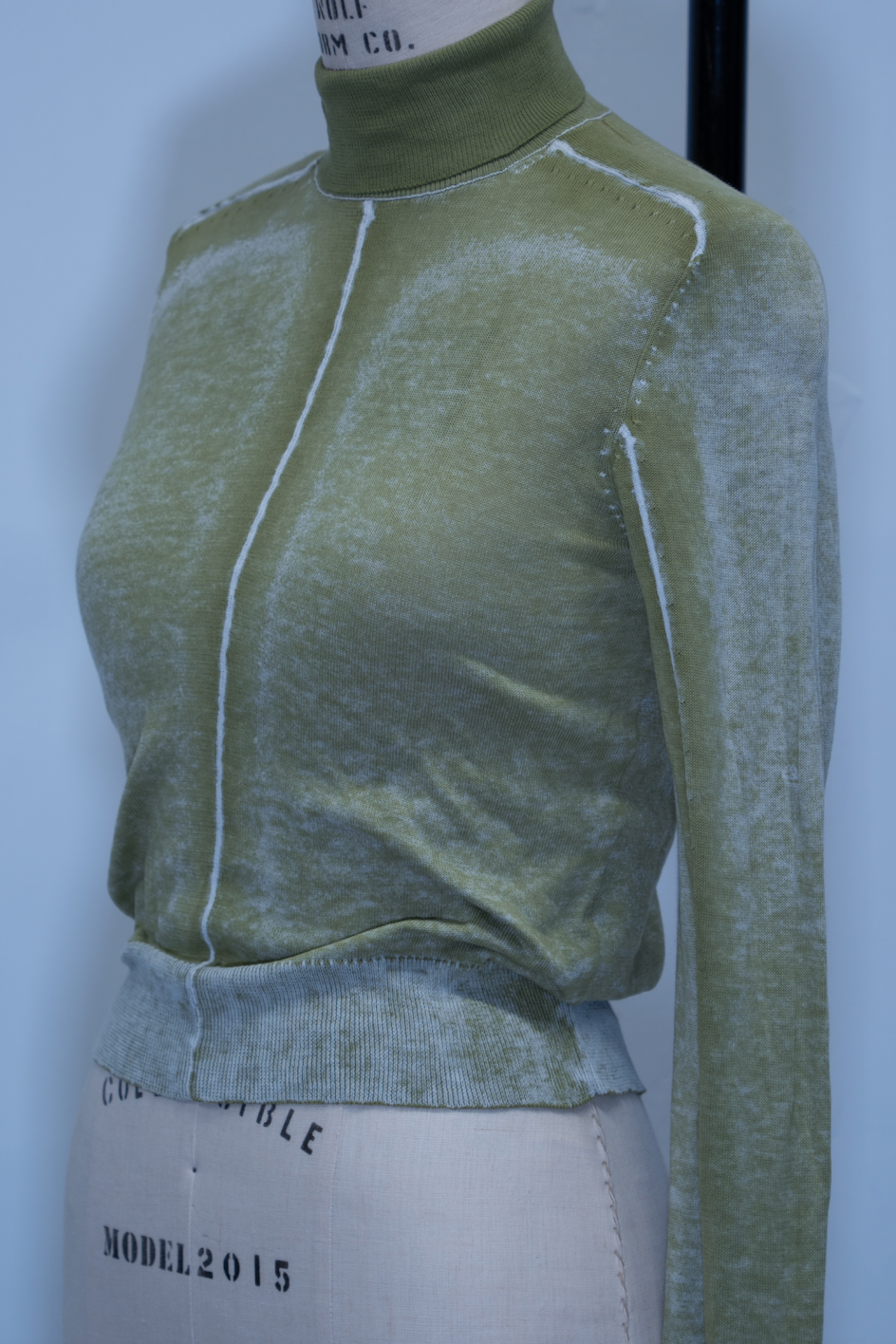 Acne Studios Distressed Illusion Print Turtleneck Sweater