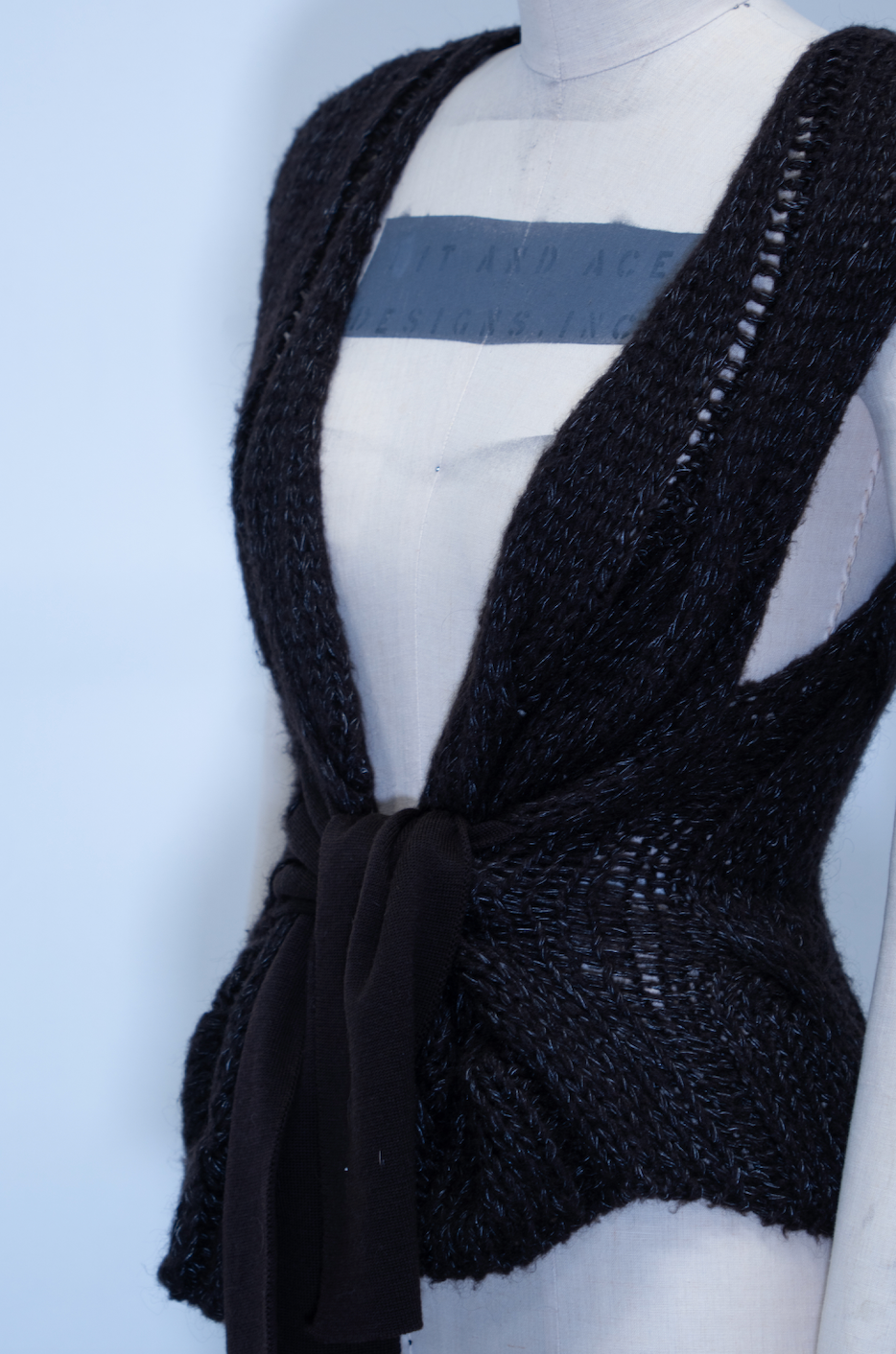 Sarah Pacini Tie Front Knit Top