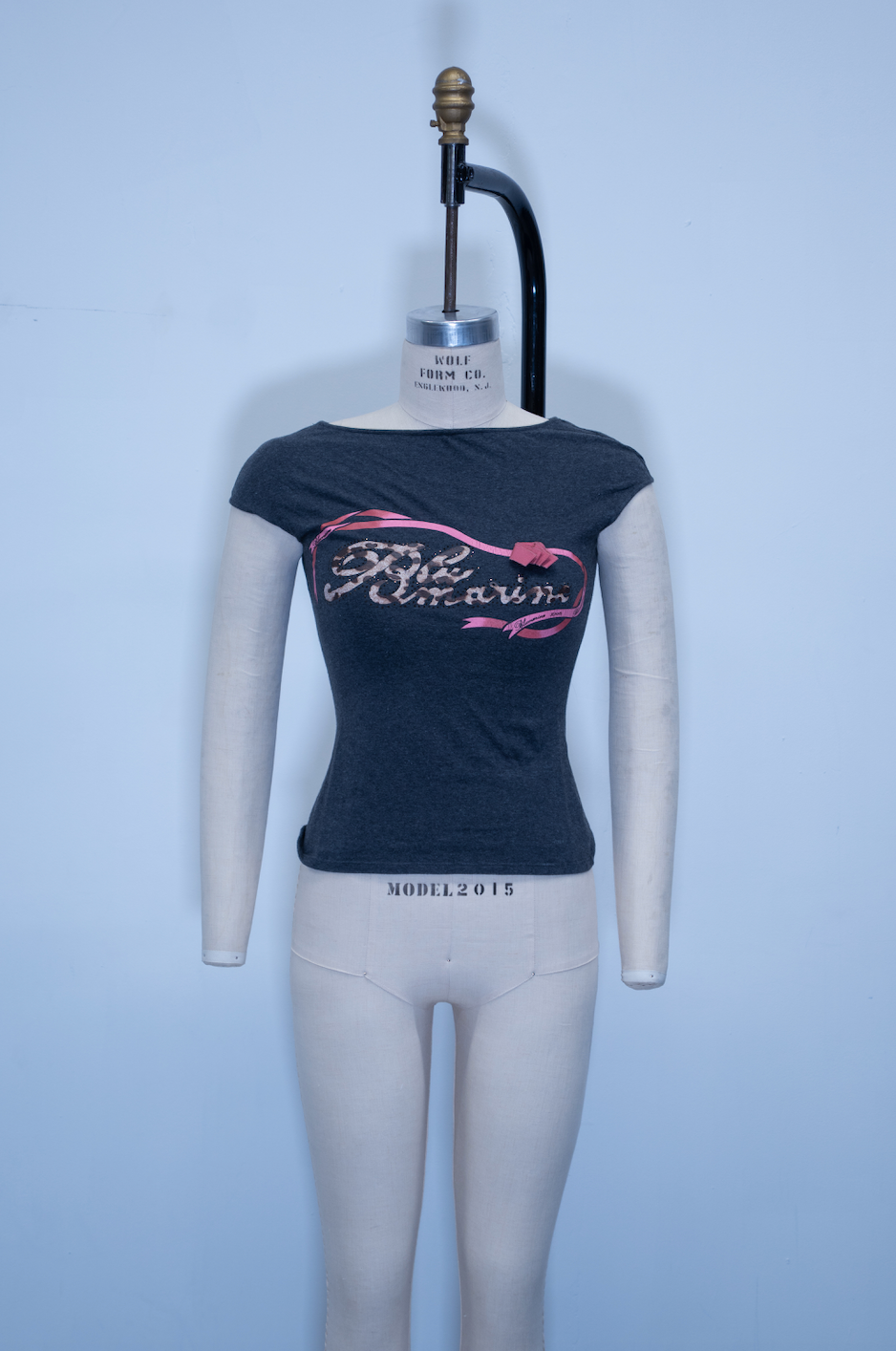 Blumarine Boatneck Cheetah Logo Top