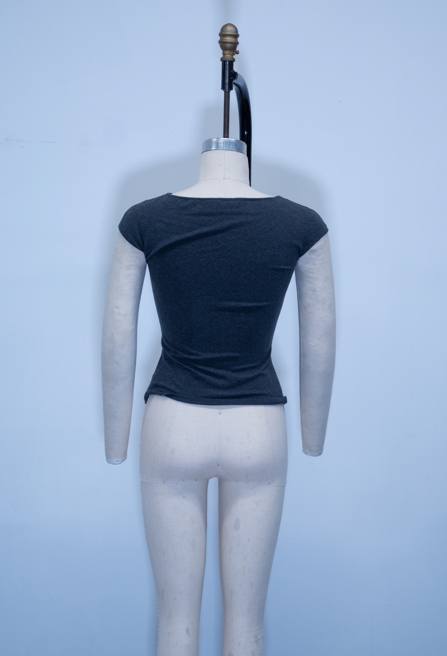 Blumarine Boatneck Cheetah Logo Top
