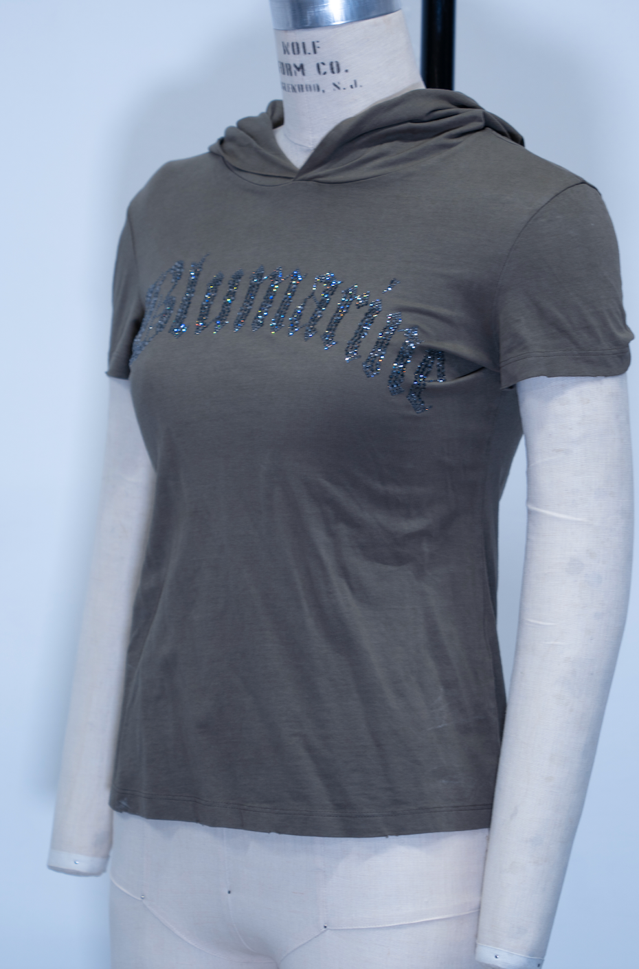 Blumarine Studded Logo Hooded Top