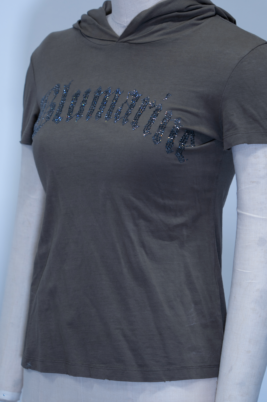 Blumarine Studded Logo Hooded Top