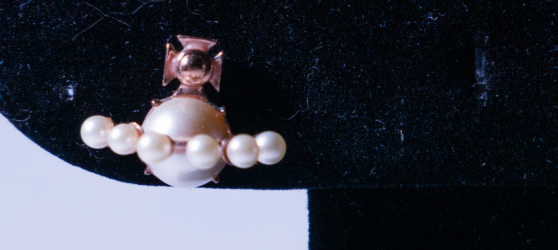 Vivienne Westwood Pearl Orb Rose Gold Stud Earrings