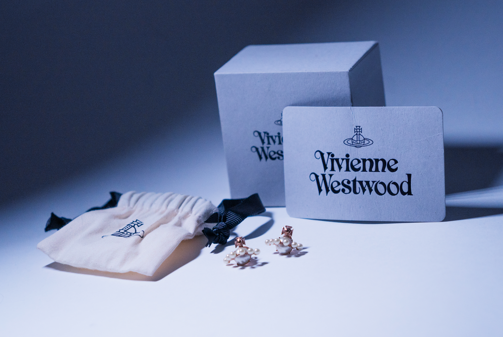 Vivienne Westwood Pearl Orb Rose Gold Stud Earrings
