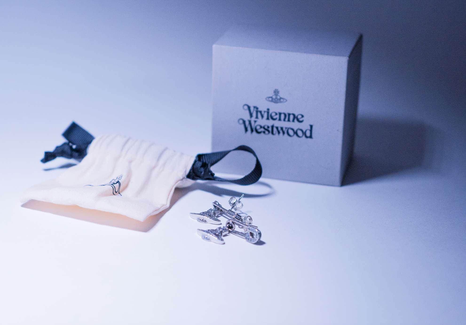 Vivienne Westwood Safety Pin Orb Drop Earrings