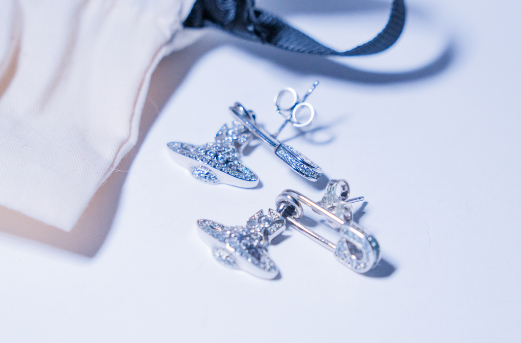 Vivienne Westwood Safety Pin Orb Drop Earrings