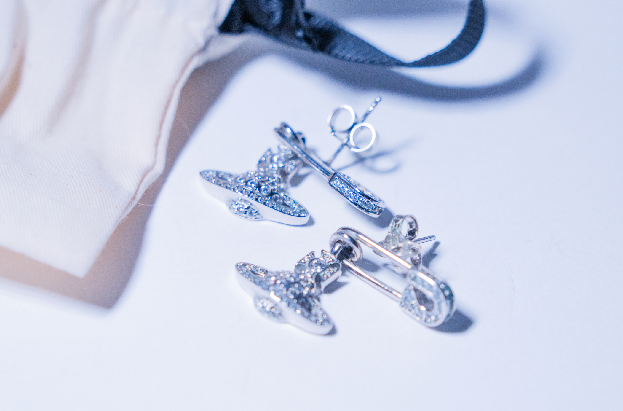 Vivienne Westwood Safety Pin Orb Drop Earrings