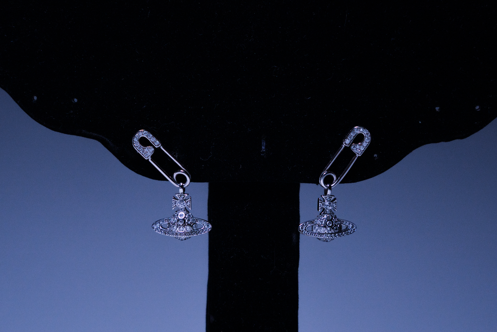 Vivienne Westwood Safety Pin Orb Drop Earrings