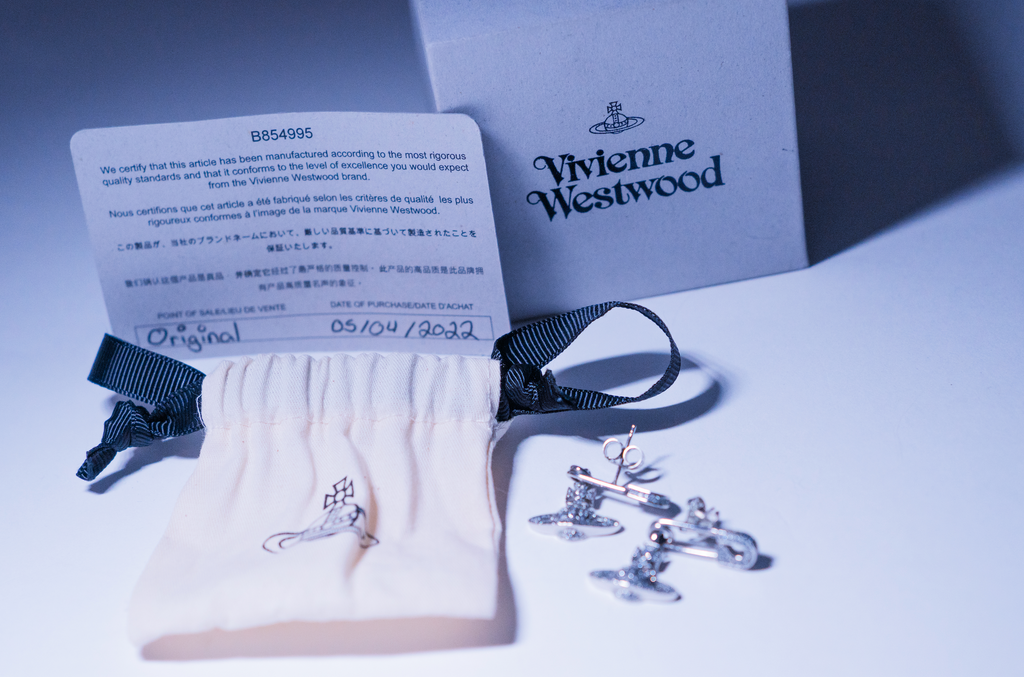 Vivienne Westwood Safety Pin Orb Drop Earrings