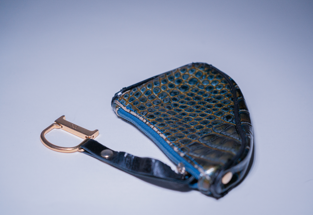 Christian Dior Saddle Croc Coin Purse